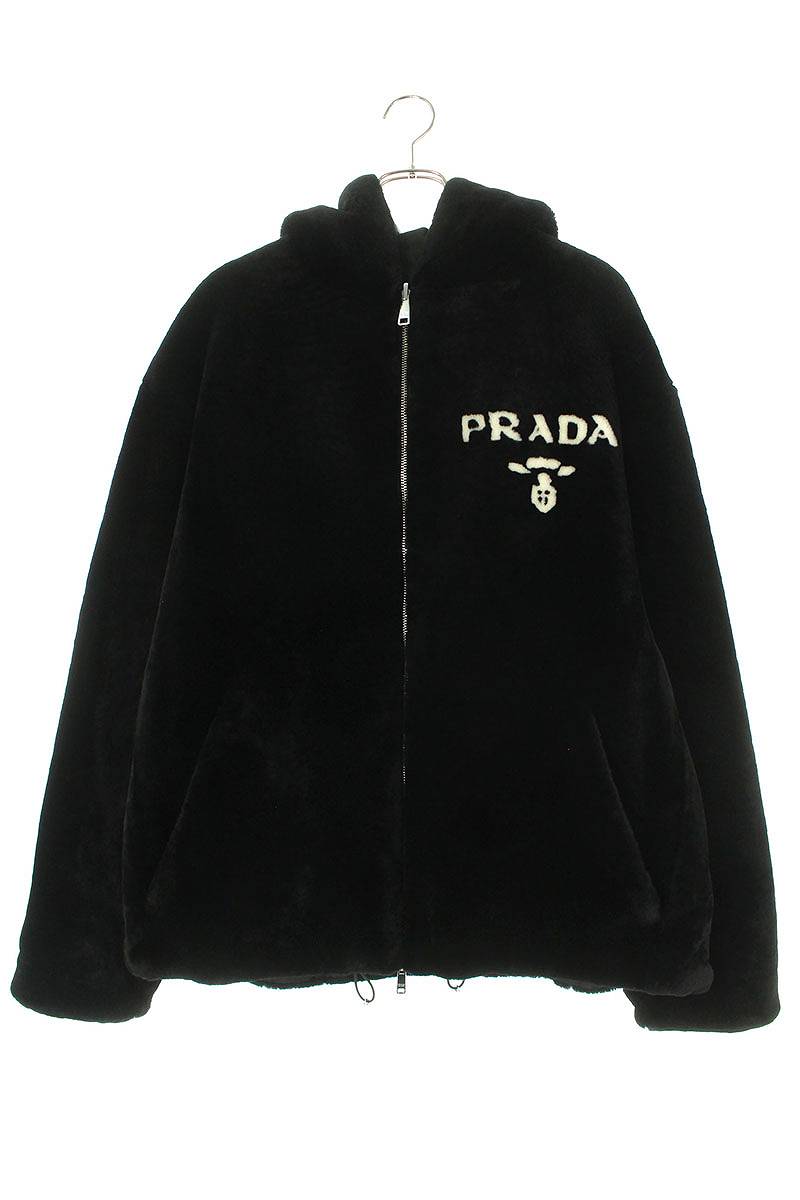 プラダ PRADA　サイズ:52 UPW404 1Y7Q F0806 リバーシブルファーブルゾン(ブラック)【802042】【SS13】【メンズ】【中古】bb82#rinkan*B