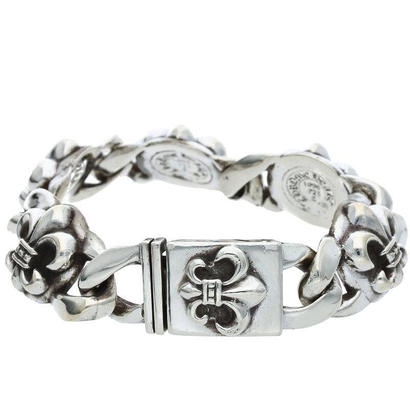 クロムハーツ Chrome Hearts　サイズ:5LINK BS FLUER LINK BSフレアリンク シルバー オールドブレスレット(シルバー 95.06g)【612042】【SS07】【小物】【中古】bb306#rinkan*B