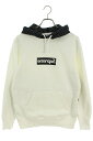 シュプリーム SUPREME　×コムデギャルソンシャツ COMME des GARCONS SHIRT サイズ:S 14SS Box Logo Pullover Hoodie ミラーボックスロゴスケータープルオーバーパーカー(ブラック×ホワイト)【223042】【OM10】【メンズ】【中古】bb346#rinkan*B