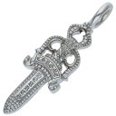 クロムハーツ Chrome Hearts　 18K DBL DAGGER P DMND ダブルダガー PAVEダイヤホワイトゴールドネックレストップ(ホワイトゴールド×クリア 31.00g)【722042】【SJ02】【小物】【中古】bb17#rinkan*A