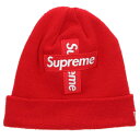 シュプリーム SUPREME　×ニューエラ New Era 20AW Cross Box Logo Beanie クロスボックスロゴビーニー(レッド)【403042】【BS99】【小物】【中古】bb294#rinkan*B