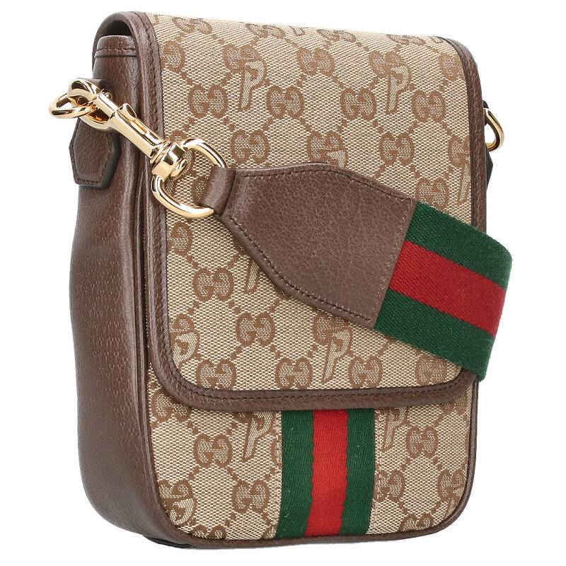 グッチ GUCCI　×パレス Palace 723142 GGキャンバスショルダーバッグ(ブラウン調)【503042】【SB01】【小物】【中古】bb187#rinkan*S