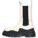 ボッテガヴェネタ BOTTEGA VENETA　サイズ:43 THE TIRE BOOT タイヤサイドゴアハイカットブーツ(ホワイト×ブラック)【103042】【SB01】【メンズ】【小物】【中古】bb384#rinkan*B