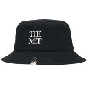 カシラ CA4LA　×ザメット THE MET NEWYORKLOGO BUCKET HAT クリップ付きロゴ刺繍バケットハット(ブラック)【403042】【BS99】【小物】【中古】bb62#rinkan*B