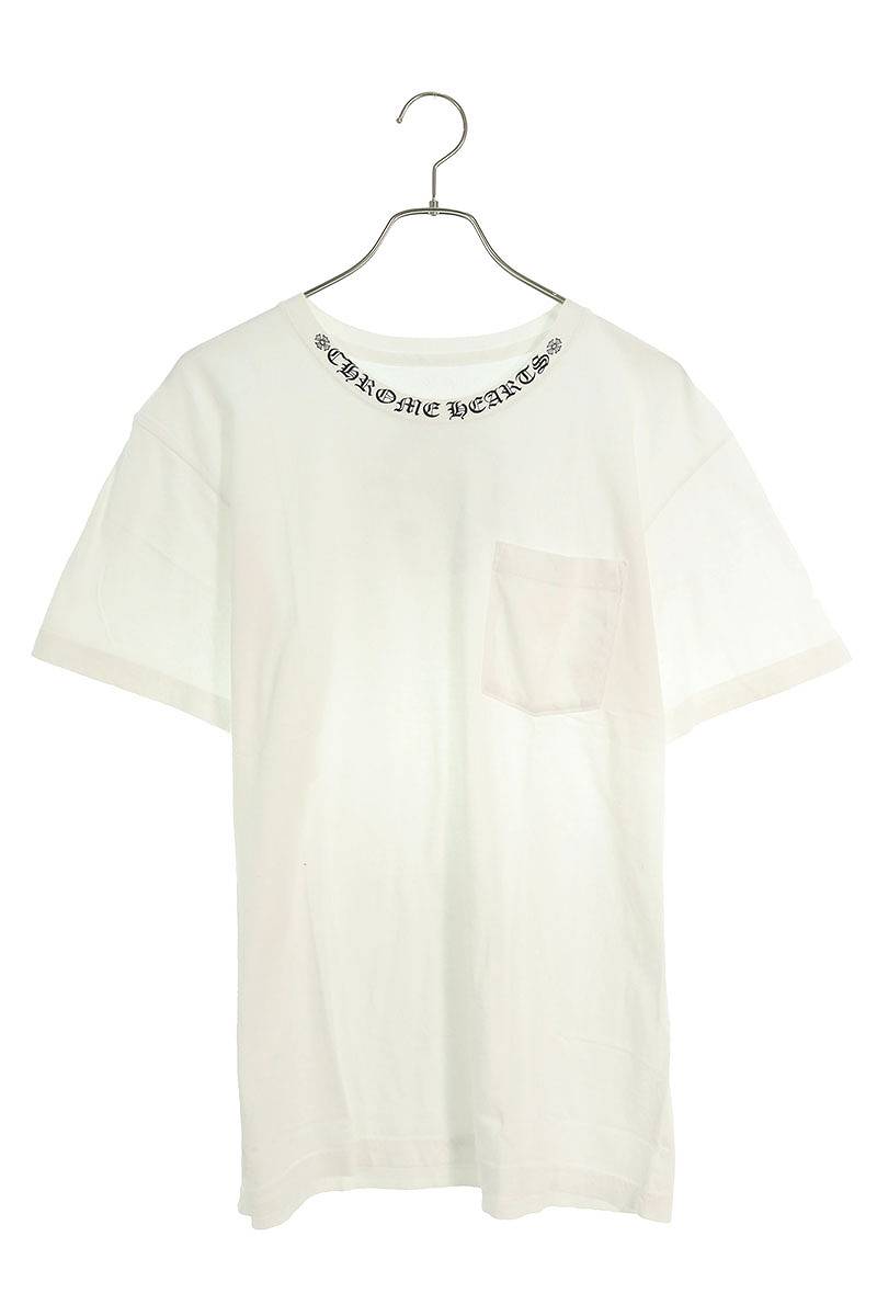 クロムハーツ Chrome Hearts　サイズ:L CH T-SHRT 1 ネックプリントTシャツ(ホワイト)【403042】【SJ02】【メンズ】【中古】bb294#rinkan*B