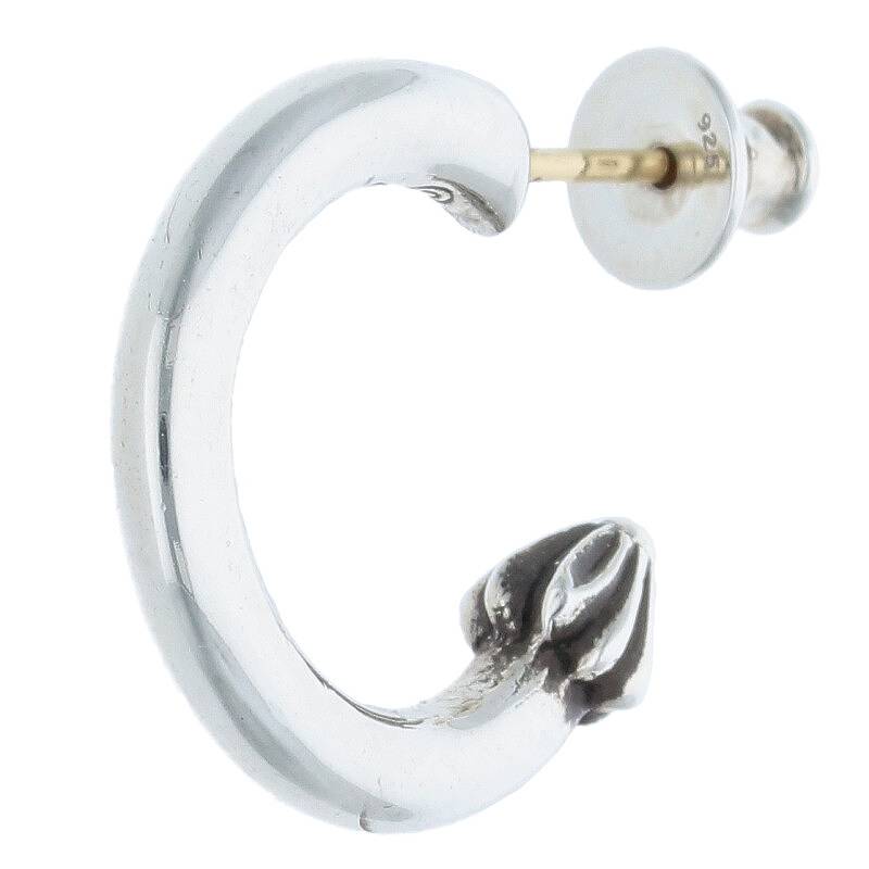 クロムハーツ Chrome Hearts　 HOOP PLAIN プレーンフープ シルバーピアス(シルバー 3.40g)【903042】【NO05】【小物】【中古】bb328#rinkan*B