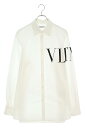 ヴァレンティノ VALENTINO　サイズ:39 VV3ABA95MBK ビックロゴ長袖シャツ(ホワイト×ブラック)【523042】【SS13】【メンズ】【中古】bb339#rinkan*B