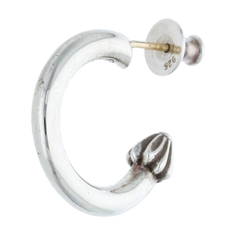 クロムハーツ Chrome Hearts　 HOOP PLAIN プレーンフープ シルバーピアス(シルバー 3.45g)【013042】..