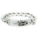 クロムハーツ Chrome Hearts　サイズ:13LINK ID DAGGER P D ダガーID PAVEダイヤ シルバーブレスレット(シルバー×クリア 121.54g)【613042】【SJ02】【小物】【中古】bb359#rinkan*B