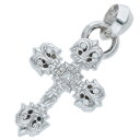 クロムハーツ Chrome Hearts　サイズ:XS 18K FILIG CROSS-XSM P D フィリグリークロスXS PAVEダイヤ ホワイトゴールドネックレストップ(ホワイトゴールド×クリア 41.57g)【023042】【OS06】【小物】【中古】bb18#rinkan*S