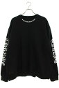 クロムハーツ Chrome Hearts　サイズ:XXL SWTSHRT PLVRスウェット ネック袖ロゴスウェット(ブラック)【023042】【SJ02】【メンズ】【中古】bb187#rinkan*B