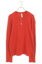 クロムハーツ Chrome Hearts サイズ:XL SAILIN ON THERMAL ヘンリーネックバック刺繍ロゴ長袖カットソー(レッド×シルバー)【12...