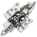 クロムハーツ Chrome Hearts 3TRINKETS P DMND スリートリンケッツ PAVEダイヤ シルバーネックレストップ(シルバー×クリア 25.02g)【423042】【NO05】【小物】【中古】bb170 rinkan B