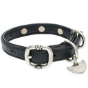 クロムハーツ Chrome Hearts　サイズ:9 DOG COLLAR GUNSLINGR ドッグカラー首輪(ブラック×シルバー 総重量63.44g)【623042】【SJ02】【小物】【中古】bb415#rinkan*B