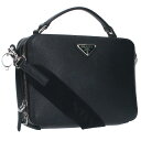 プラダ PRADA　 2VH069 サフィアーノ ブリック レザー2WAYショルダーバッグ(ブラック)【623042】【SS13】【小物】【中古】bb310#rinkan*B