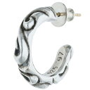 クロムハーツ Chrome Hearts　 HOOP SCROOL 1 スクロールフープ シルバーピアス(シルバー 4.07g)【723042】【OM10】【小物】【中古】bb30#rinkan*B