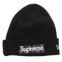 シュプリーム SUPREME　 ×NEWERA Bandana Box Logo Beani バンダナボックスロゴビーニー帽子(ブラック)【304042】【BS99】【小物】【中古】bb310#rinkan*B