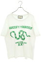 グッチ GUCCI　サイズ:XXL 493117 X3L97 スネーク ロゴプリントTシャツ(ホワイト)【033042】【OM10】【メンズ】【中古】bb169#rinkan*B