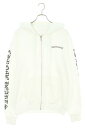 クロムハーツ Chrome Hearts　サイズ:M SWTSHRT HD ZIP アームロゴプリントジップアップパーカー(ホワイト)【923042】【SJ02】【メンズ】【中古】bb17#rinkan*B