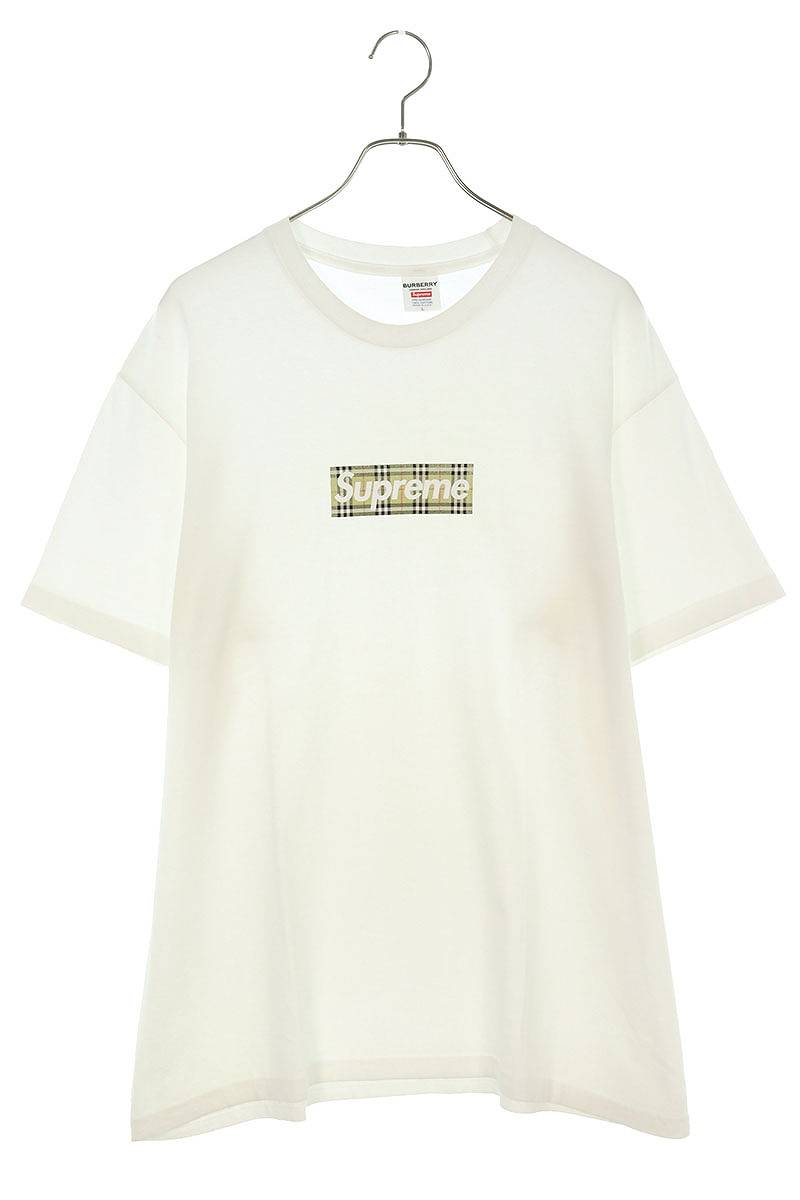 シュプリーム SUPREME　サイズ:L Burberry Box Logo Tee バーバリーボックスロゴTシャツ(ホワイト)【404042】【FK04】【メンズ】【中古】bb409#rinkan*B