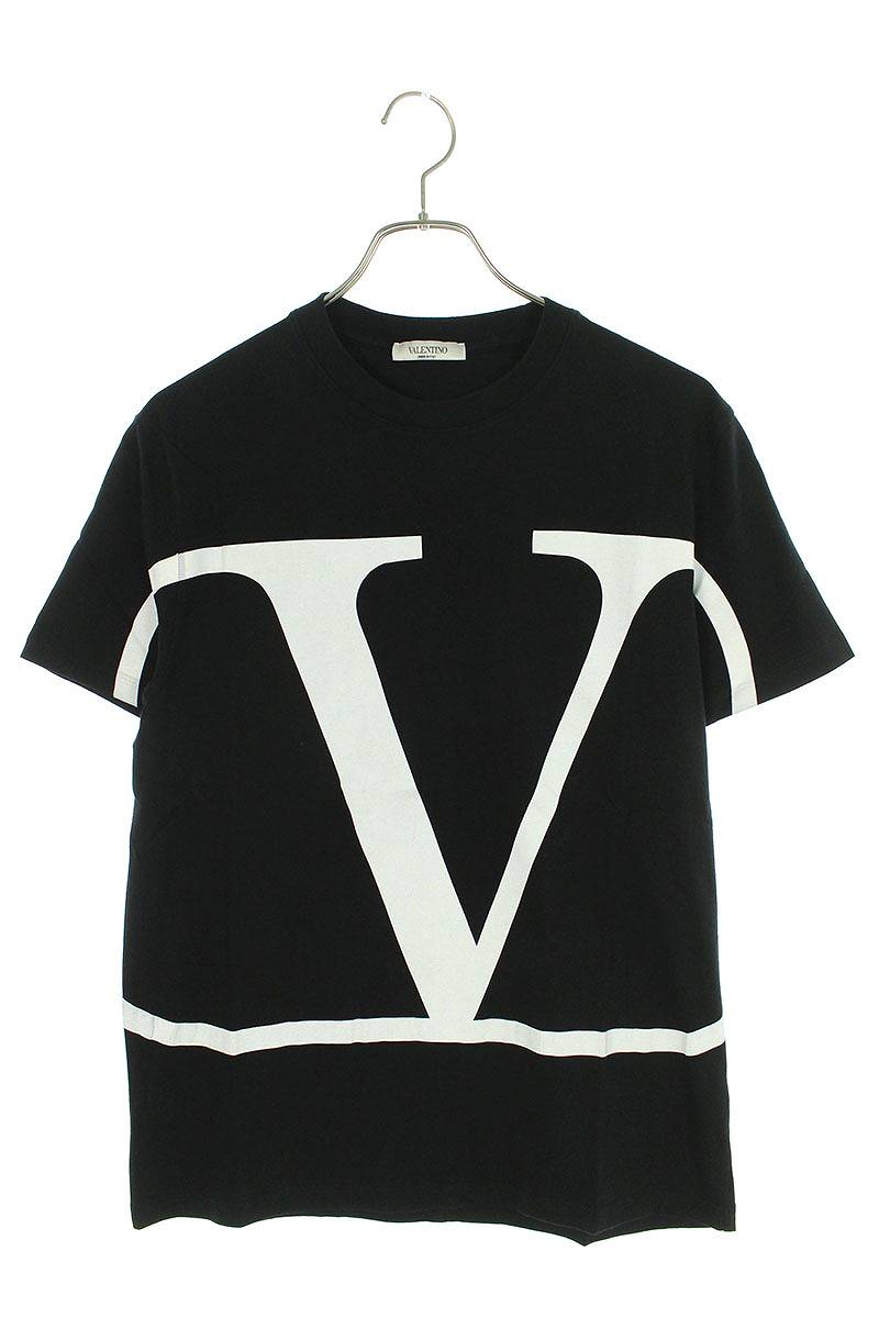 ヴァレンティノ VALENTINO　サイズ:M TV3MG02T5F6 VロゴプリントTシャツ(ブラック)【504042】【BS99】【メンズ】【中古】bb334#rinkan*B