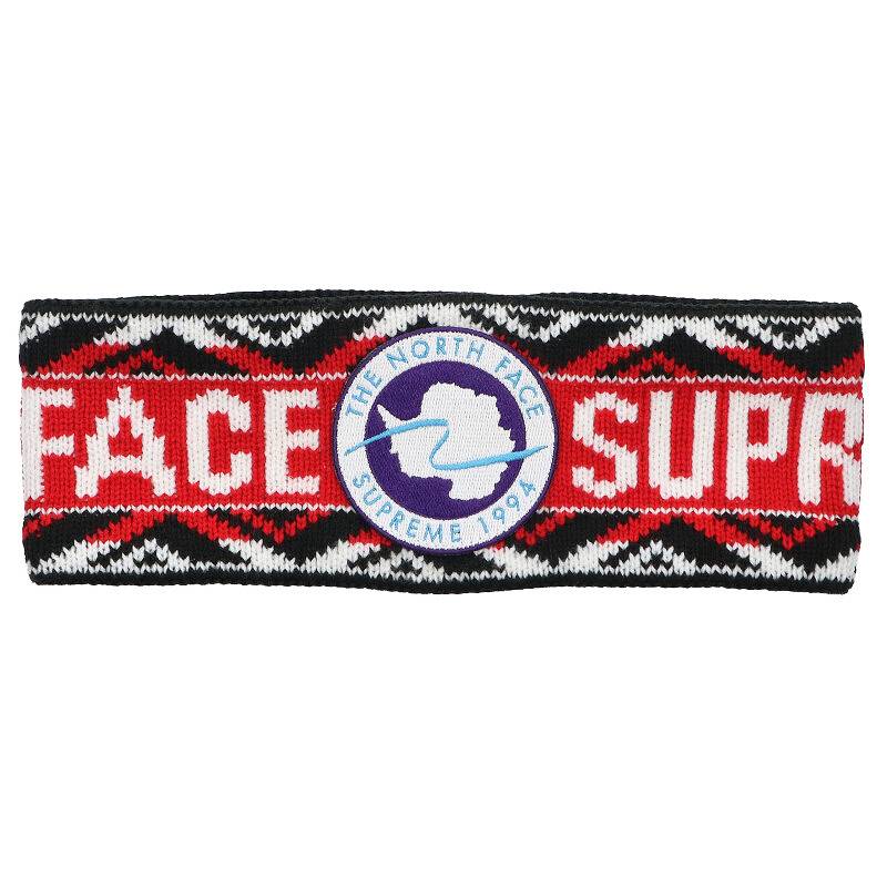 シュプリーム SUPREME ×ノースフェイス THE NORTH FACE 17SS Trans Antarctica Expedition Headband ロゴワッペンヘアバンド(レッド×ブラック)【414042】【BS99】【小物】【中古】bb187 rinkan B