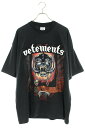 ヴェトモン VETEMENTS　サイズ:XS 24SS UE64TR390B BLACK ボンデッドロゴTシャツ(ブラック)【314042】【OM10】【メンズ】【新古品】bb20#rinkan*N