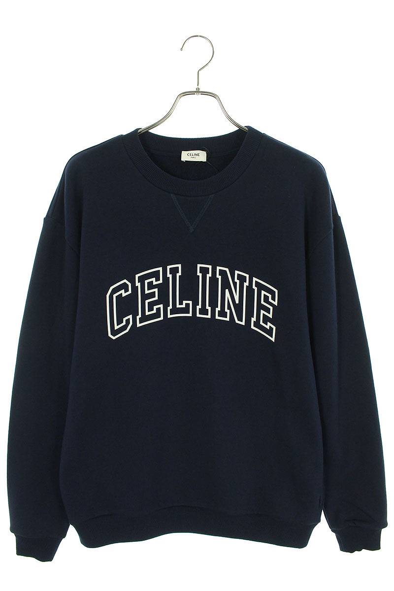 セリーヌバイエディスリマン CELINE by Hedi Slimane　サイズ:M 24SS 2Y05G670Q ルーズフィットロゴスウェット(ネイビー)bb20#rinkan*N