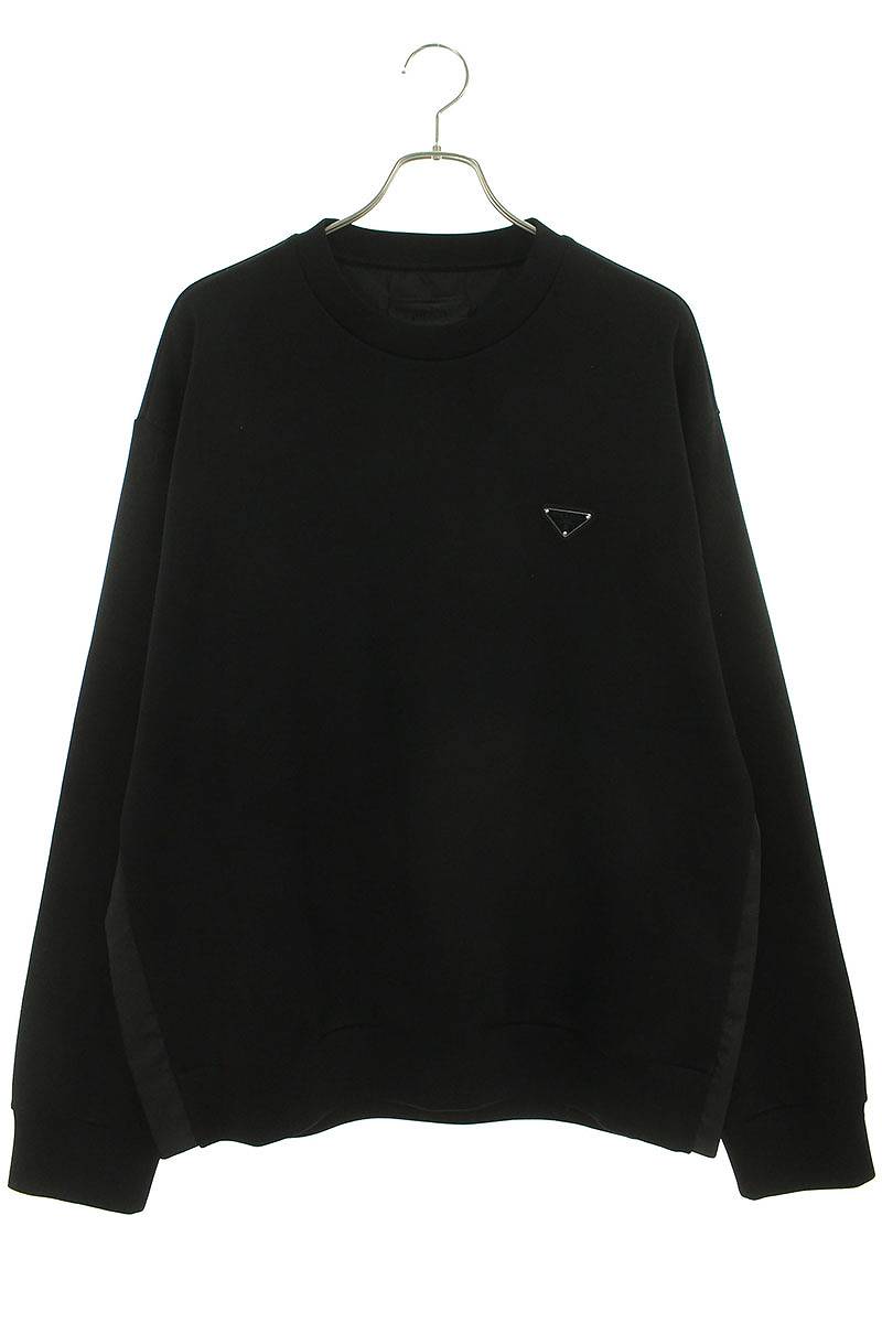 プラダ PRADA　サイズ:M 24SS UJL30A ロゴプレート ナイロン切替スウェット(ブラック)【314042】【SS13】【メンズ】【新古品】bb20#rinkan*N