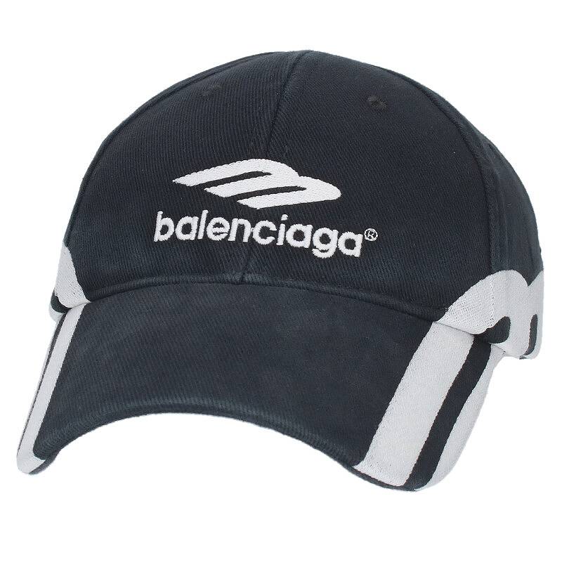 バレンシアガ BALENCIAGA　サイズ:M 766860 410B2 ロゴ刺繍帽子(ブラック)【314042】【SS13】【小物】【新古品】bb20#rinkan*N