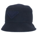 プラダ PRADA サイズ:XL 2HC137 三角プレートフェルトハット(ネイビー)【604042】【SB01】【小物】【中古】bb154#rinkan*A