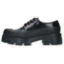 プラダ PRADA　サイズ:6.5 2EG411 ブラッシュドレザーダービーシューズ(ブラック)【604042】【SB01】【メンズ】【小物】【中古】bb187#rinkan*A