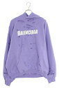 バレンシアガ BALENCIAGA　サイズ:S 659403 TKVB6 デストロイ加工ロゴミディアムフリースパーカー(パープル)【804042】【SB01】【メンズ】【中古】bb297#rinkan*S