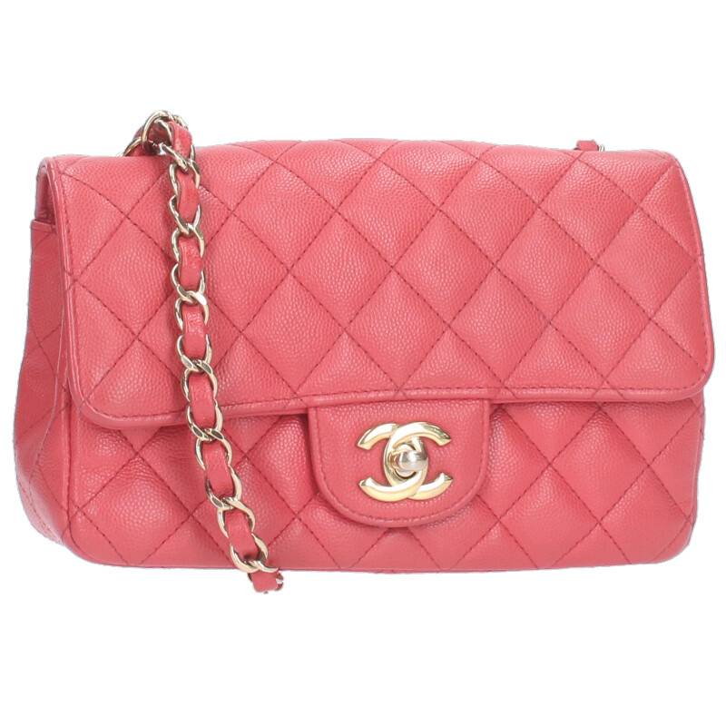 シャネル CHANEL　 マトラッセ キャビアスキンチェーンショルダーバッグ(ピンク)【804042】【SS13】【小物】【中古】bb216#rinkan*B