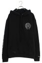 クロムハーツ Chrome Hearts　サイズ:XL SWTSHRT PLVR オンライン限定ホースシュープリントプルオーバーパーカー(ブラック×シルバー)【904042】【SJ02】【メンズ】【中古】bb82#rinkan*S