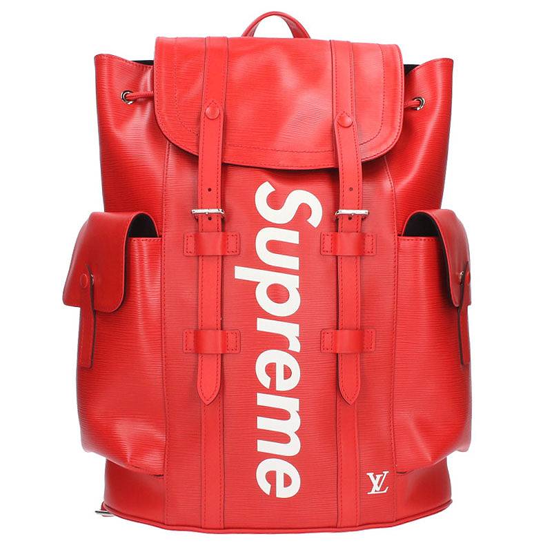 シュプリーム ルイヴィトン SUPREME LOUISVUITTON　 LV Christopher Backpack エピレザークリストファーバックパック(レッド)【014042】【SS13】【小物】【中古】bb17#rinkan*A