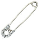 クロムハーツ Chrome Hearts　サイズ:SMALL SAFETY PIN P DMND セーフティピン PAVEダイヤ シルバーネックレストップ(シルバー×クリア 総重量1.05g)【314042】【SS07】【小物】【中古】bb78#rinkan*A