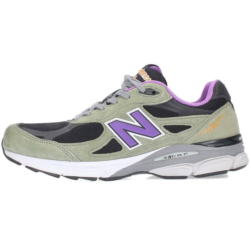 ニューバランス New Balance サイズ:29cm M990TC3 ローカットスニーカー(カーキ×パープル×ブラック)【624042】【BS99】【メンズ】【小物】【中古】bb380 rinkan B