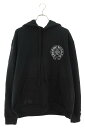 クロムハーツ Chrome Hearts　サイズ:M WWW.CHROMEHEARTS.COM HOODIE オンライン限定ホースシューバックプリントプルオーバーパーカー(ブラック×シルバー)【214042】【SJ02】【メンズ】【中古】bb17#rinkan*S