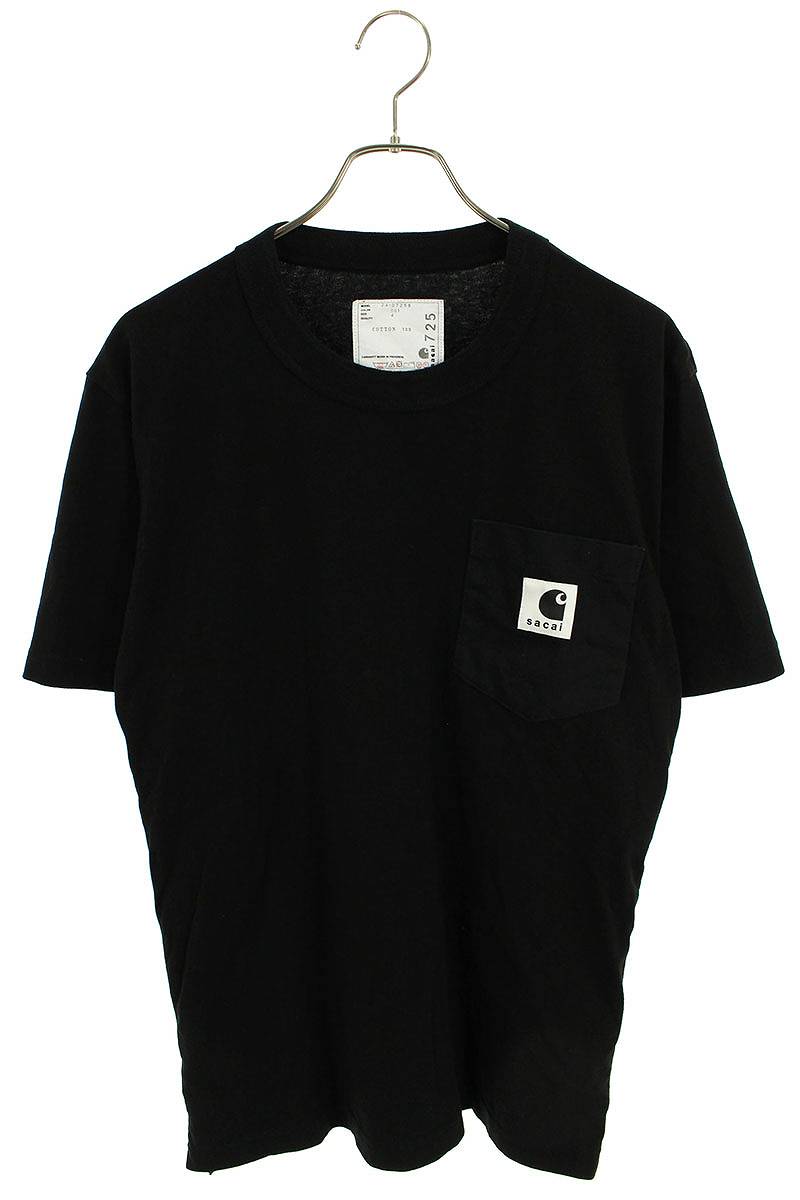 サカイ Sacai　×カーハート Carhartt サイズ:4 24SS 24-0725S サイドジップポケットTシャツ(ブラック)bb187#rinkan*A