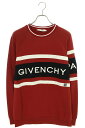 ジバンシィ GIVENCHY　サイズ:S BMJ01430AF ロゴ刺繍クルーネックスウェット(レッド)【514042】【OM10】【メンズ】【中古】bb51#rinkan*B