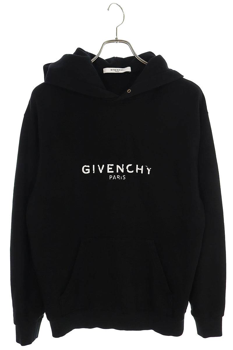 ジバンシィ GIVENCHY　サイズ:S 18AW BM70BS306C ロゴプルオーバーパーカー(ブラック)【914042】【OM10】【メンズ】【中古】bb132#rinkan*C