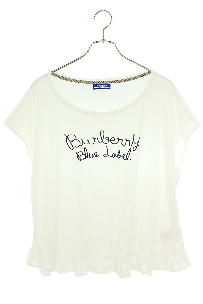 バーバリーブルーレーベル Burberry Blue Label　サイズ:38 E1P79-570-02 フロントロゴTシャツ(ホワイト)【105042】【BS99】【レディース】【中古】bb317#rinkan*B