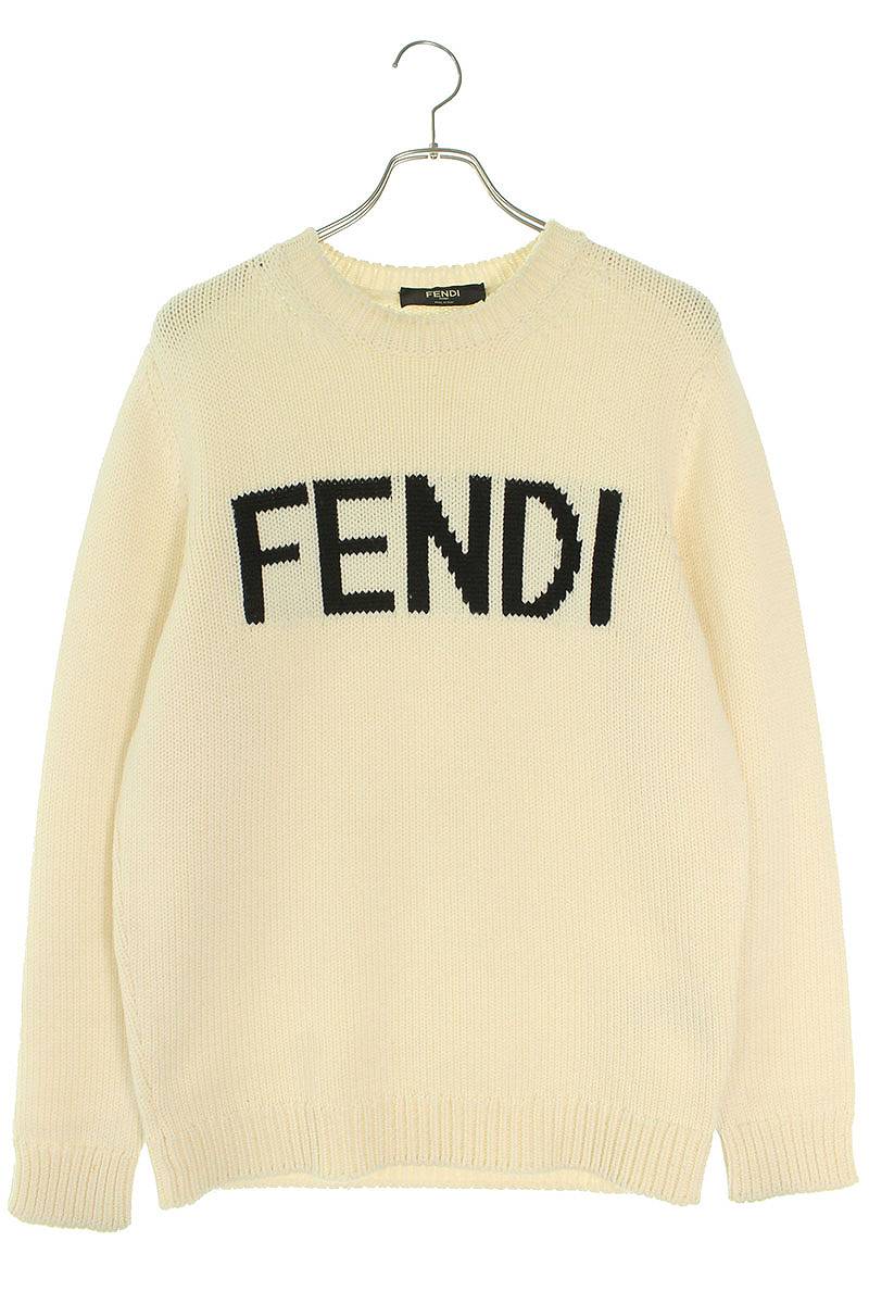 フェンディ FENDI　サイズ:50 FZZ387 A3M3 ロゴニット(オフホワイト)【105042】【BS99】【メンズ】【中古】bb33#rinkan*B