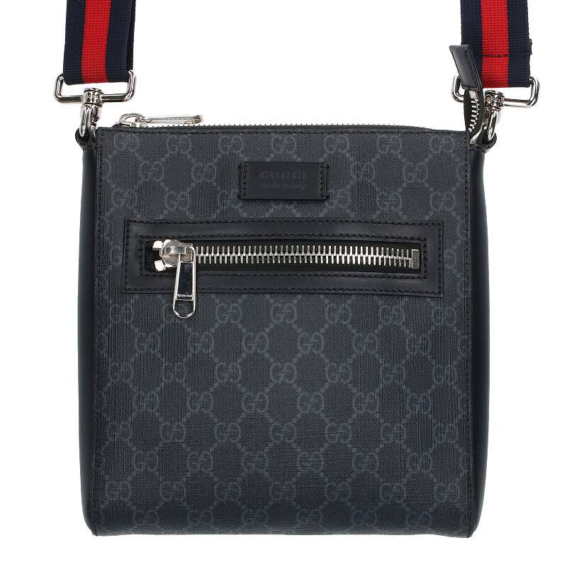 グッチ GUCCI　 523599 GGスプリームレザーショルダーバッグ(ブラック)【224042】【OM10】【小物】【中古】bb127#rinkan*B