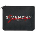 ジバンシィ GIVENCHY　 BK600JK0VM ロゴプリント刺繍クラッチバッグ(ブラック×ホワイト×レッド)【524042】【BS99】【小物】【中古】bb317#rinkan*B