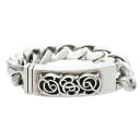 クロムハーツ Chrome Hearts サイズ:11LINK ID FLORAL フローラルIDクラシック シルバーブレスレット(シルバー 117.71g)【...