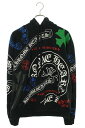 クロムハーツ Chrome Hearts　サイズ:M SWTSHRT PLVR ステンシルプリントプルオーバーパーカー(ブラック)【524042】【SJ02】【メンズ】【中古】bb349#rinkan*B