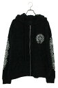 クロムハーツ Chrome Hearts　サイズ:L SWTSHRT HD ZIP セメタリークロス総柄プリントジップアップパーカー(ブラック×ホワイト)【624042】【SJ02】【メンズ】【中古】bb17#rinkan*S