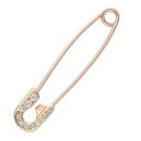 クロムハーツ Chrome Hearts　サイズ:SMALL 22K SAFETY PIN S P DMND 22Kスモールセーフティピン PAVEダイヤ ゴールドネックレストップ(イエローゴールド×クリア 1.51g)【924042】【SJ02】【小物】【中古】bb415#rinkan*A